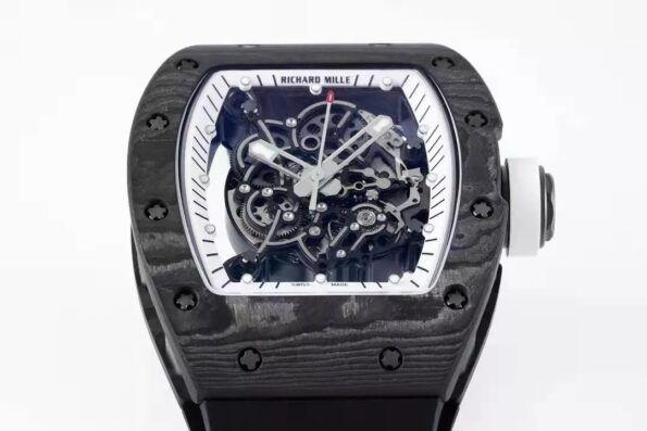 RM055 Skeleton White Dial Black Bezel Black Rubber Strap ZF RMUL2 - Image 3