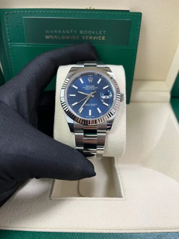 Rolex Datejust 36/41mm Stainless Steel on Jubilee with Blue Dial and Fluted Bezel Super clone - Image 6