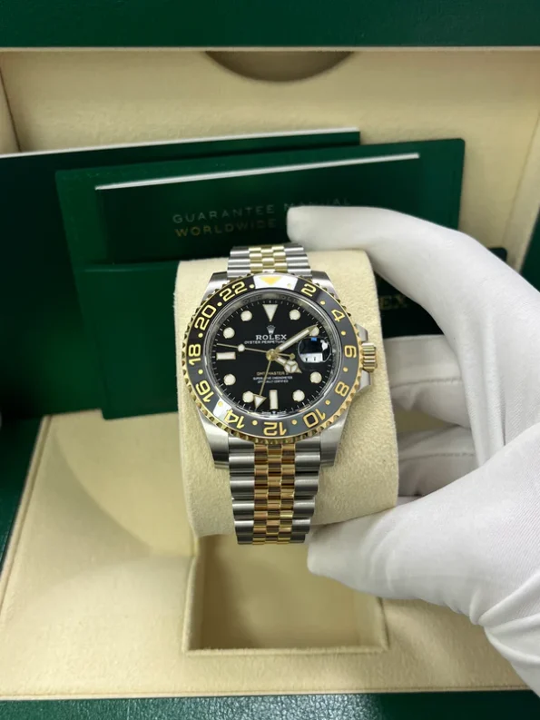 Rolex GMT Master II 126713 steel and gold Two-Tone with Black Dial on Jubilee (40mm) Super Clone - Image 6