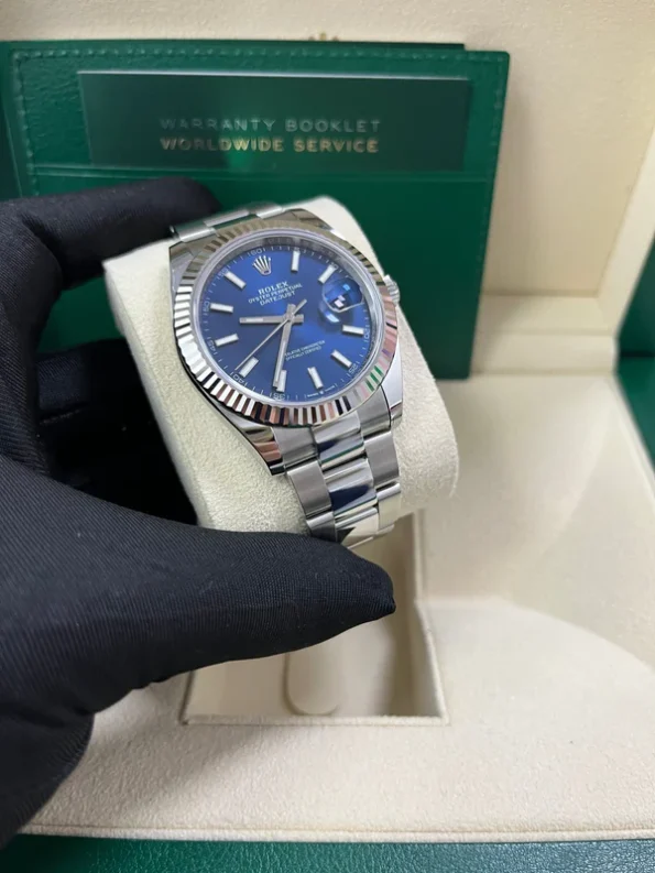 Rolex Datejust 36/41mm Stainless Steel on Jubilee with Blue Dial and Fluted Bezel Super clone - Image 7