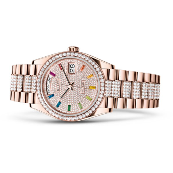 Rolex DAY-DATE Oyster, 36 mm, Everose gold and diamonds M128345RBR-0043 - Image 2