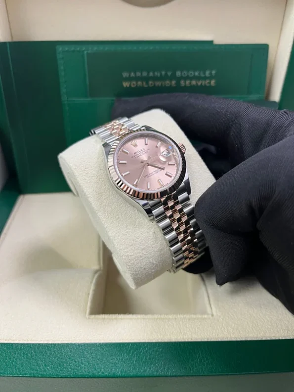 Rolex Datejust 31 Steel and Rose Gold Jubilee Bracelet / Index Pink Dial 278271 - Image 8