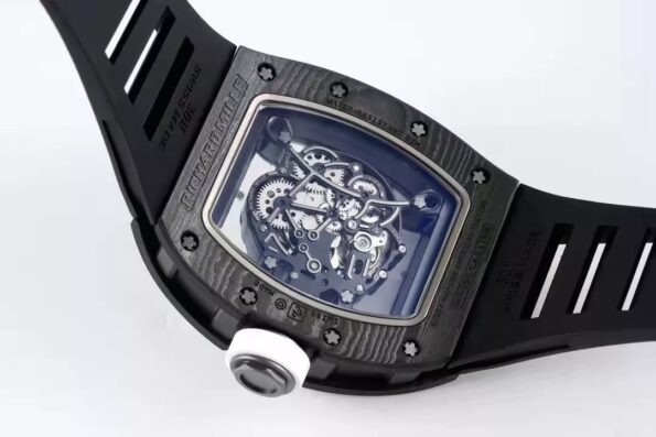 RM055 Skeleton White Dial Black Bezel Black Rubber Strap ZF RMUL2 - Image 8