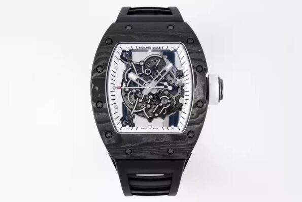 RM055 Skeleton White Dial Black Bezel Black Rubber Strap ZF RMUL2