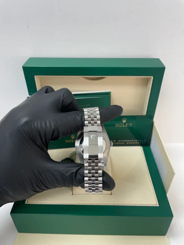 Rolex Datejust 41 Stainless Steel on Jubilee with Diamond Black Dial and Fluted Bezel Super clone - Image 3