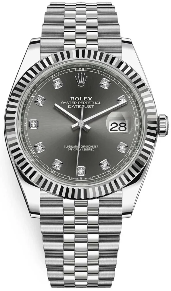 Rolex Datejust 41mm/36mm Stainless Steel on Jubilee with Diamond Rhodium Dial and Fluted Bezel Super clone