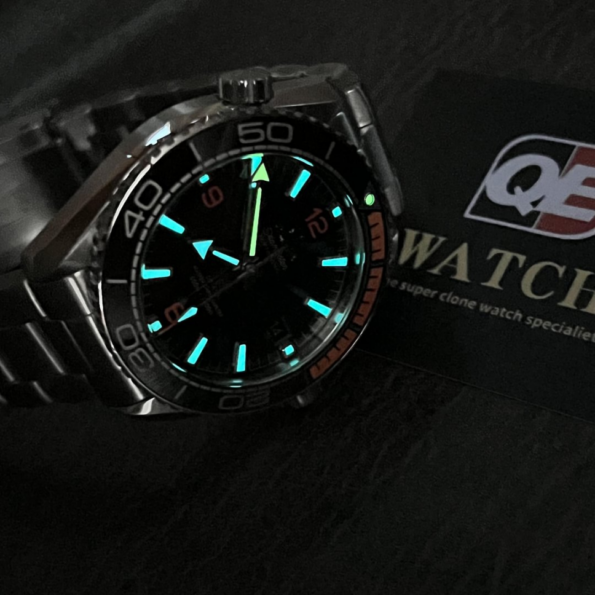 OMEGA Planet Ocean 43.5mm Black/Orange Bezel Black Dial on SS Bracelet Super Clone - Image 11