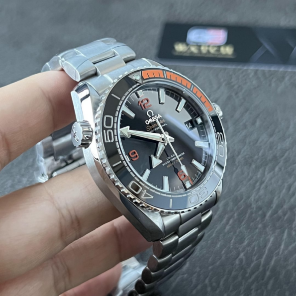 OMEGA Planet Ocean 43.5mm Black/Orange Bezel Black Dial on SS Bracelet Super Clone - Image 5