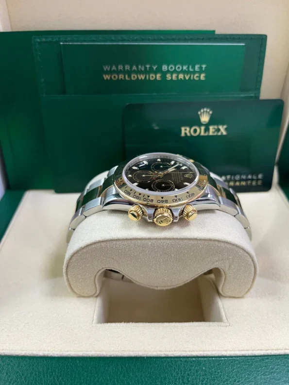 Rolex Cosmograph Daytona 116503 Two Tone Yellow Gold & Steel with Diamond Black Dial Super Clone - Image 4