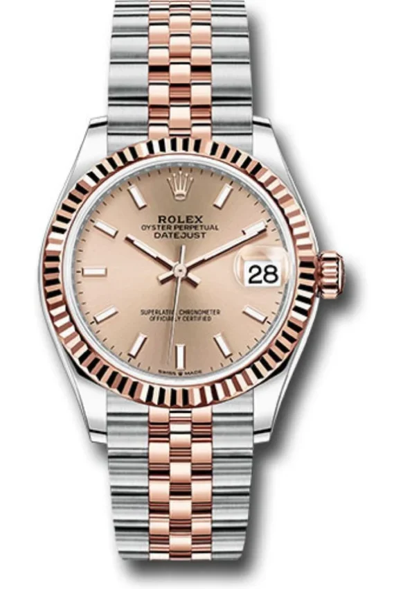 Rolex Datejust 31 Steel and Rose Gold Jubilee Bracelet / Index Pink Dial 278271