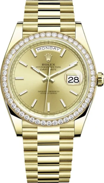 Rolex DAY-DATE Oyster, 40 mm, yellow gold and diamonds M228348RBR-0002