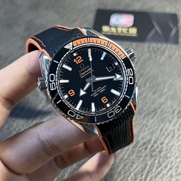 OMEGA Planet ocean 43.5mm black/orange bezel black dial on black rubber strap super clone - Image 2