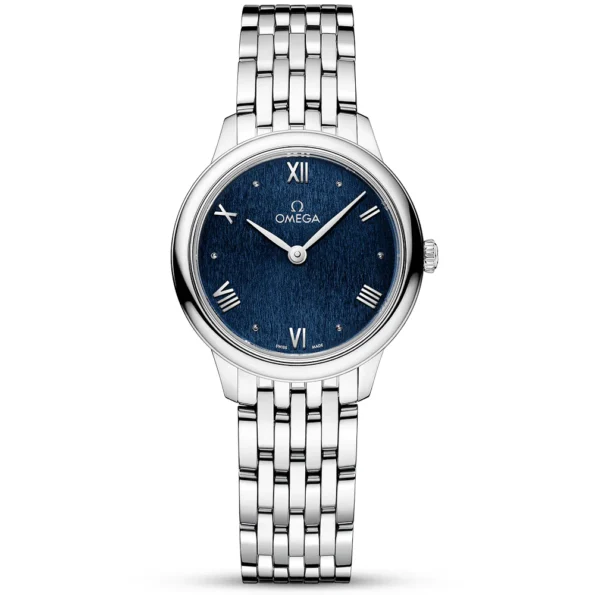 OMEGA De Ville Prestige 27.5mm Blue Dial Ladies Bracelet Watch