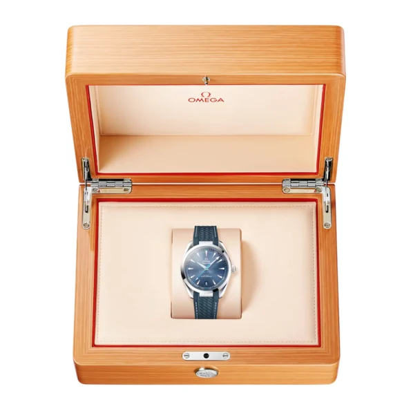 OMEGA Seamaster Aqua Terra 41mm Blue/Grey Dial Rubber Strap Watch - Image 3