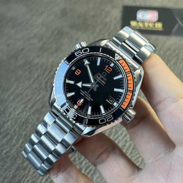 OMEGA Planet Ocean 43.5mm Black/Orange Bezel Black Dial on SS Bracelet Super Clone - Image 2