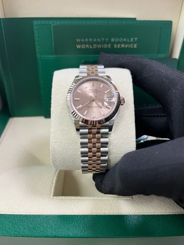 Rolex Datejust 31 Steel and Rose Gold Jubilee Bracelet / Index Pink Dial 278271 - Image 6