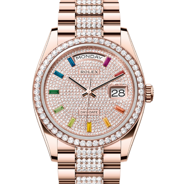 Rolex DAY-DATE Oyster, 36 mm, Everose gold and diamonds M128345RBR-0043 - Image 3